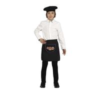 GUIRMA | Set de Boina y Delantal Castañero Infantil (Talla Única) - Accesorio para Disfraz de Castañera para Año Nuevo - Ideal para Fiestas y Celebraciones - Niño - Negro