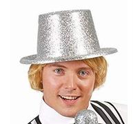 Guirma - Sombrero chistera escarcha plata