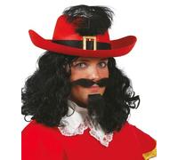 GUIRMA - Sombrero mosquetero fieltro rojo
