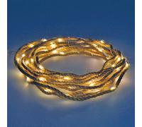 Guirnalda a pilas fija 30 microleds cuerda de yute luz blanco calido 5