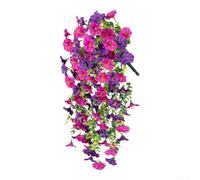 Guirnalda artificial de gloria matutina con eucalipto sintético, 75 cm, resistente a los rayos UV, flores de vid colgantes para arco de boda, decoración de pared de patio y jardín (G)