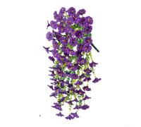 Guirnalda artificial de gloria matutina de 75 cm, vid falsa con 69 flores, polietileno resistente a los rayos UV para decoración de arco de boda, telón de fondo rosa, blanco y amarillo (F)