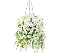 Guirnalda artificial de gloria matutina de 75 cm, vid falsa con 69 flores, polietileno resistente a los rayos UV para decoración de arco de boda, telón de fondo rosa, blanco y amarillo (B)