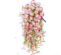 Guirnalda artificial de gloria matutina de 75 cm, vid falsa con 69 flores, polietileno resistente a los rayos UV para decoración de arco de boda, telón de fondo rosa, blanco y amarillo (A)