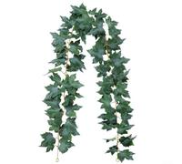 Guirnalda artificial de hojas de otoño, vid colgante de 175 cm con hojas de arce para el hogar, chimenea, boda, decoración de fiesta, verde, amarillo y rojo (B)