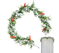 Guirnalda Artificial de Pascua | Hojas de Primavera de 6 pies para decoración del hogar, Zanahorias y vides | Decoración de Guirnalda de de Manto | para Puerta, Mesa, Valla, Escalera, de