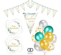 Guirnalda Banderines para Ceremonia de Juventud, Banderín Decorativo, Kit Completo de Decoración con Guirnalda + Servilletas + Globos, para Fiesta de Adolescente/Adultos Chicos y Chicas