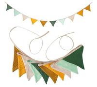 Guirnalda Banderines Tela para Habitación Infantil, 2.7m Triangulares Banderolas Cumpleaños Decorativos Infantiles Fiesta Exterior