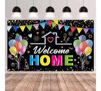 Guirnalda Bienvenido a Casa Grande, 185×110 cm, Pancarta Decorativa para Regreso al Hogar, Reuniones Familiares y Fiestas, Fondo Fotográfico Reutilizable con Cuerda para Colgar Interior y Exterio