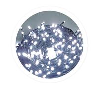 Guirnalda clásica de 20m con 200 LED luz blanca, 8 funciones, IP44, ideal para decorar espacios interiores y exteriores.