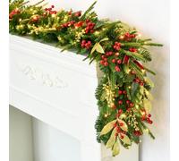 Guirnalda, Control Remoto de 9 pies, 8 Modos luz Intermitente, Decoraciones navideñas for escaleras, Chimenea, Pared Ventana, Guirnalda for decoración navideña Manto Interior(B)