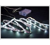 Guirnalda de 1 m con 30 LED - luz Blanca fría - Funciona con batería - se Puede Cortar Tras Cada LED