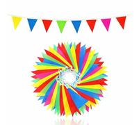 Guirnalda de 100 metros de banderines multicolor - XXL guirnalda de tela en colores para decoración de fiestas y decoración interior y exterior