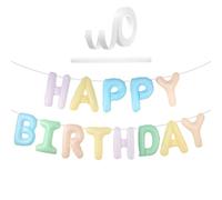 Guirnalda de 16 pulgadas Globos Happy Birthday, globos de papel de aluminio Happy Birthday, compatible con helio, para fiestas temáticas, reutilizables, dopamina