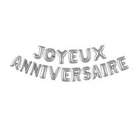 Guirnalda de 18 globos Feliz Cumpleaños Metalizados Aluminio H40 cm Plata