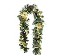 Guirnalda de Abeto con Cadena de Luces LED de Magnolia, piñas, Bolas de Abeto, Bayas, Abeto, decoración Artificial, Guirnalda de Abeto, Guirnalda de Navidad, decoración navideña