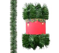 Guirnalda de 'árbol de Navidad, Cuerda Decorativa para Las Vacaciones de Guirnalda Verde Artificial | Decoración del hogar exuberante Juego de Hoja perenne con Chimenea, Mesa y Escalera