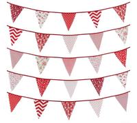 Guirnalda de bandera triangular de tela de 36 piezas, 10 metros de longitud, adecuada para fiestas, aulas y decoración de eventos (D)