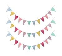 Guirnalda de banderines para exteriores, paquete de 3 unidades, guirnalda de banderines de tela, decoración para habitación infantil, fiesta, cumpleaños, interior y exterior