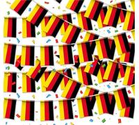Guirnalda de banderines XXL de Alemania, Color Negro, Rojo, Amarillo (Oro) como decoración Decorativa, artículo para Fans, decoración para Fiestas del Campeonato Europeo de fútbol EM 2026 (3 Metros)
