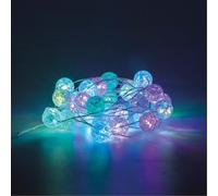 Guirnalda de bolas LED 3m con USB y mando, 24 funciones RGB, IP44, ideal para decoración interior y exterior.