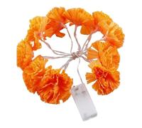 Guirnalda de caléndula iluminada de 20 pies, 40 luces LED, decoración del Día de