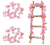 Guirnalda de Cerezas, 2 Piezas de Guirnalda de Cerezo de lámpara de Cerezo 5.9 pies enrios de Flor Vidas al por Vida de Flor de Seda Colgante para la habitación de la Fiesta de Bodas de la habitaci