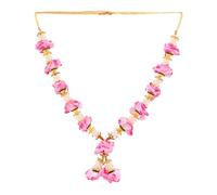 Guirnalda de cinta de rosas artificiales de Mala, pequeña Mala para ídolo con cuentas, estatua de Dios, accesorios Pooja Sringar, adorno de artículo tradicional indio para festival Ganesha (tamaño: 10