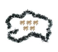 Guirnalda de cinta para decoración de Nochebuena de 2 m, adornos para barra, árbol de Navidad, cocina, fiesta, dorado