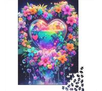 Guirnalda de Corazón de Cristal Fantasía Puzzle de 1000 Piezas Puzzle para Adultos Juego de Puzzle 1000 Piezas Estilo Artístico Colorido Relajación Hogar Regalo 52x38cm/1000pcs