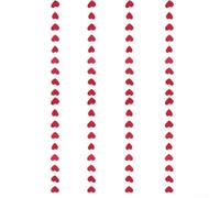 Guirnalda de corazón de San Valentín, pancarta de papel rojo para decoración de fiestas, 4 hebras premontadas, serpentinas colgantes para aniversario de boda (300 cm)