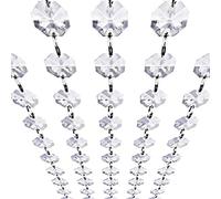 Guirnalda de Cristal, Cadena de Cuentas de Gemas Colgantes de candelabro - 14 mm Transparente octágono Prisma de Diamantes Decoraciones para Boda, Fiesta, Centro de Mesa Manzanita, árbol de Navidad