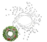 Guirnalda de cuentas de cristal acrílico transparente, cuentas de alambre flexible de 43 pulgadas, guirnalda de cristal de hielo para árbol de Navidad, decoración de boda, manualidades, decoraciones