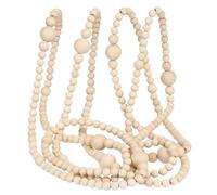 Guirnalda de cuentas de madera, corona de 12 pies para decoración del hogar, guirnalda de cuentas de árbol de Navidad, para exteriores, interiores, porche, gabinete, temporada durante todo el año