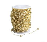Guirnalda de cuentas de Navidad de 10 m, rollo de árbol artificial con cuerda de cuentas de plástico brillante para decoraciones doradas, plateadas, rojas, suministros de fiesta festiva y manualidades