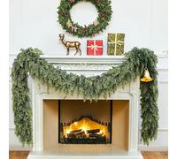 Guirnalda de decoración de Navidad de 6 pies, planta colgante de vid artificial realista, decoración de vacaciones de invierno para chimeneas, escaleras, centros de mesa de Navidad