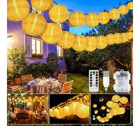 Guirnalda de farolillos LED para exteriores, 40 unidades, 8 modos, farolillo LED, USB, funciona con pilas y IP65, resistente al agua, decoración con temporizador para jardín, patio, boda, fiesta