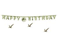 Guirnalda de feliz cumpleaños, 165 x 45 cm, diseño del mundo jurásico, decoración de pancarta - guirnalda de cumpleaños para cumpleaños infantiles - decoración de cumpleaños y accesorios para fiestas