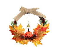 Guirnalda de festival, corona de calabaza, vela de otoño, corona de Acción de Gracias, decoración para mesa, corona de arce, corona de Halloween, pieza central para mesa de resina de plástico