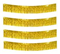 Guirnalda de flecos de lámina dorada, serpentinas metálicas colgantes, guirnalda de flecos de oropel dorado de 10 pies para cumpleaños, bodas, despedidas de soltera, decoraciones para fiestas de grad