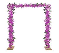 Guirnalda de flores artificiales de buganvilla de 5.9 pies, guirnalda de flores de buganvilla de seda falsa para centros de mesa, camino de mesa, decoración de pared de arco de boda (morado)