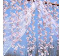 Guirnalda de flores artificiales de Sakura - 1,8 m de vid de flores rosa claro para boda, fiesta, decoración del hogar, corona floral de plástico realista con 135 flores, paquete de 2 (2 unidades)