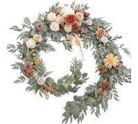 Guirnalda de Flores Artificiales for Bodas 1,8/2,7 m con Rosas, Centro Mesa Bohemio for Despedida Soltera per Feste di Matrimonio, pareti di Giardini(2.7M Style D)