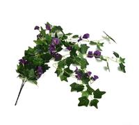 Guirnalda de flores colgantes artificiales de seda, planta de jazmín artificial realista y decoración de pared de gloria matutina para decoración floral de arco de boda, follaje interior y exterior