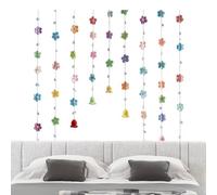 Guirnalda de flores de punto - 9 cortinas de ganchillo | Hecho a mano multicolor Lirio de Valle Bohemia Decoración de pared | Tejido floral regalo para el hogar para el dormitorio 120 g, 9 piezas, 30