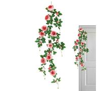 Guirnalda de flores, guirnalda artificial, enredadera de rosas multifuncional, adorno de flores falsas, decoración colorida de escritorio para puerta, reunión
