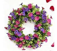 Guirnalda de glicinas falsas para colgar, flores moradas y rosas para decoración de boda, telón de fondo, hogar, jardín (C)