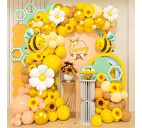 Guirnalda de globos de abeja, juego de guirnalda de globos de oro amarillo, decoración de cumpleaños para niñas, decoración de cumpleaños infantil, guirnalda para baby shower, decoración de boda