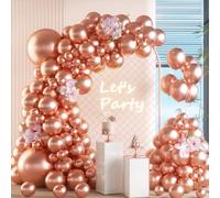 Guirnalda de globos Metal Oro rosa, 105 Piezas 5 10 12 18 pulgadas Guirnalda Globos Cumpleaños Oro rosa, Kit de arco de guirnalda de globos para Cumpleaños Fiesta Baby Shower Bodas Decoración