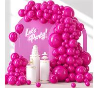Guirnalda de globos rosa, 129 unidades, juego de guirnaldas de globos rosas, globos de látex rosa caliente para guirnaldas, arcos, cumpleaños, baby showers, bodas, aniversarios, graduaciones